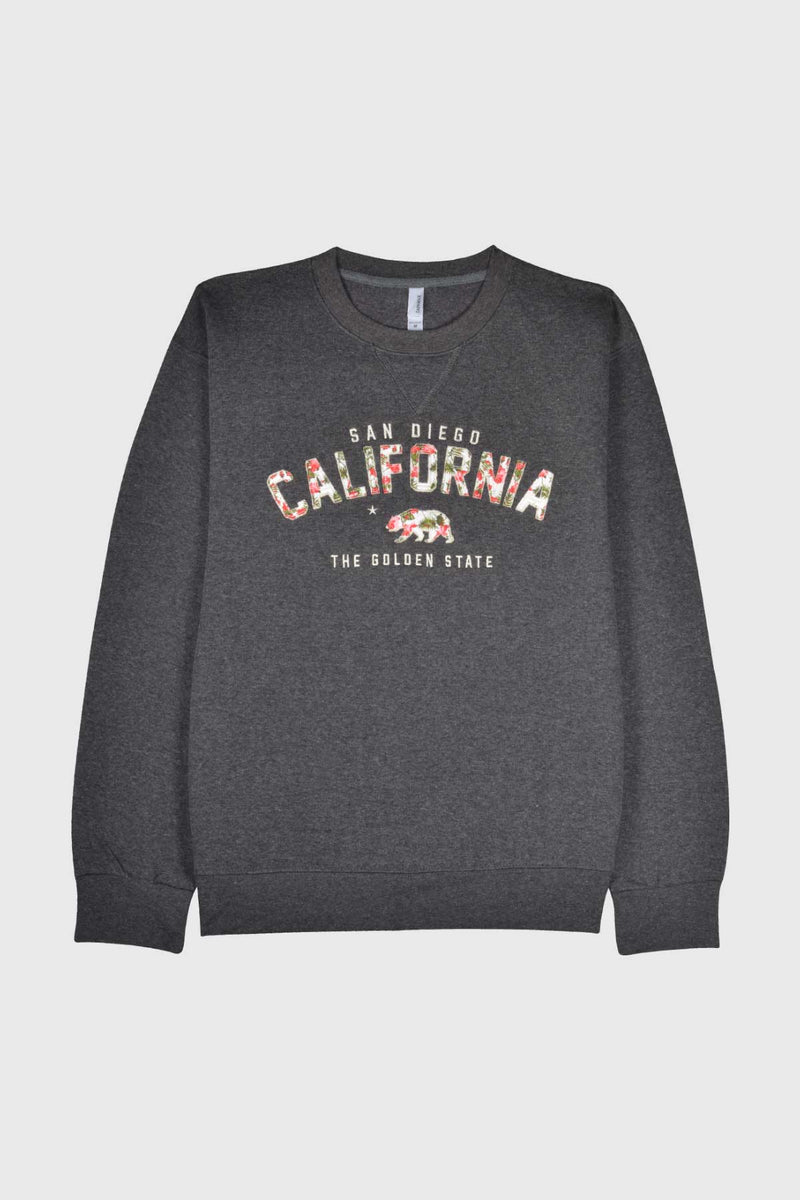 San Diego Sweatshirt - Vintage Design Mit Palme & Sonnenuntergang
