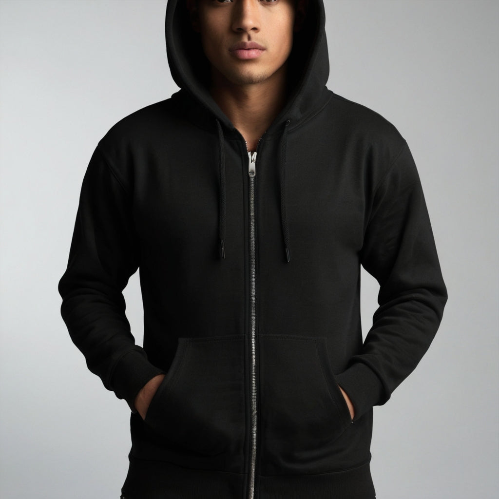 Black Zip Up Hoodie - Ultimate Comfort &amp; Style at Zapamax – ZAPAMAX