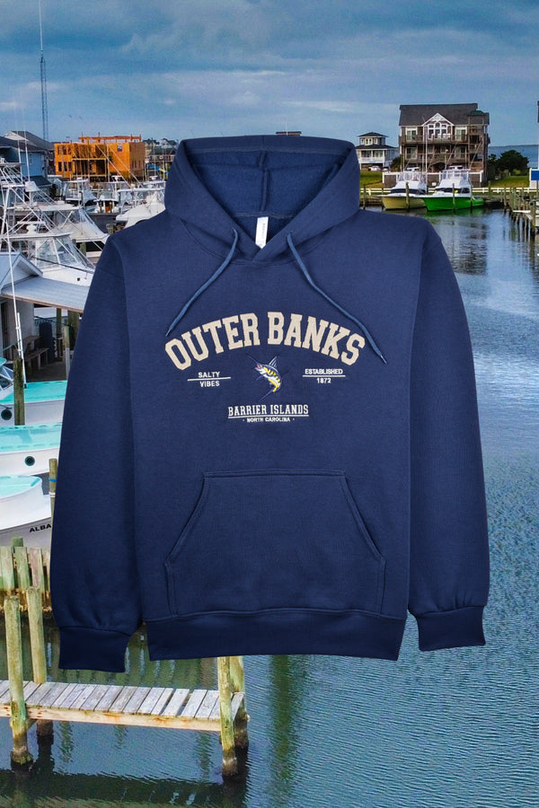 Outer banks hoodie embroidered marlin women's