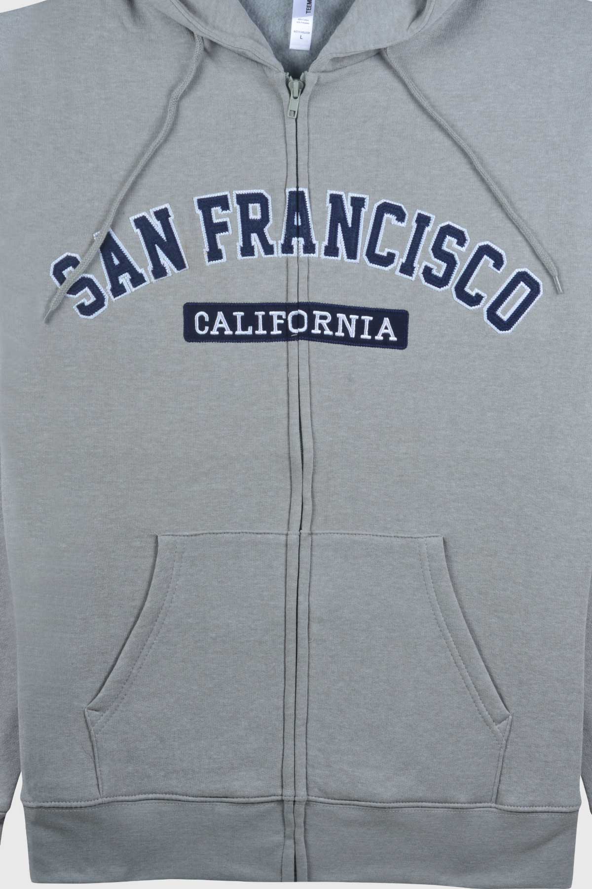 Stitched San Francisco zip up hoodie in gray