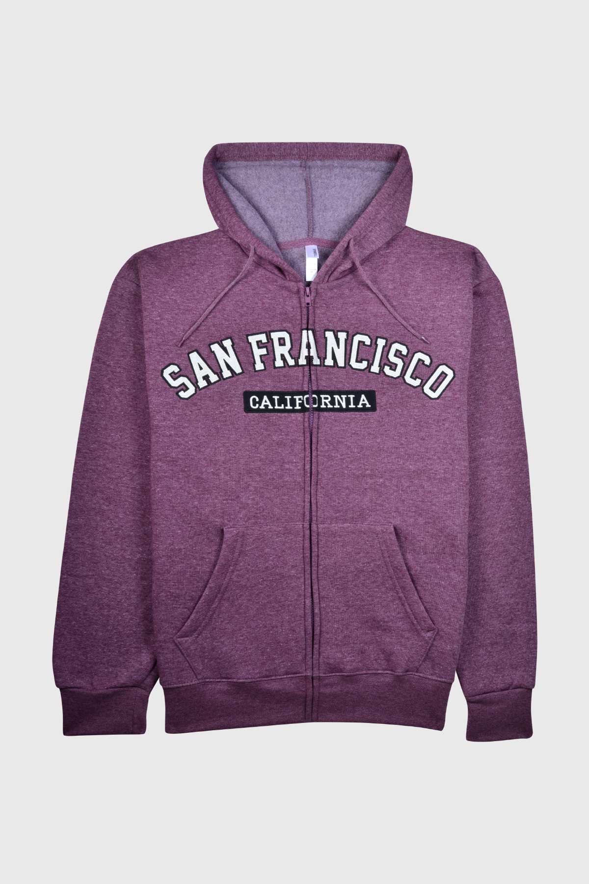 San Francisco California full zip hoodie with varsity arch letters