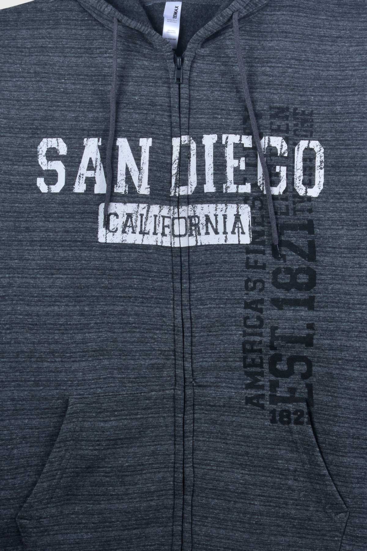 Full zip hoodie with San Diego California