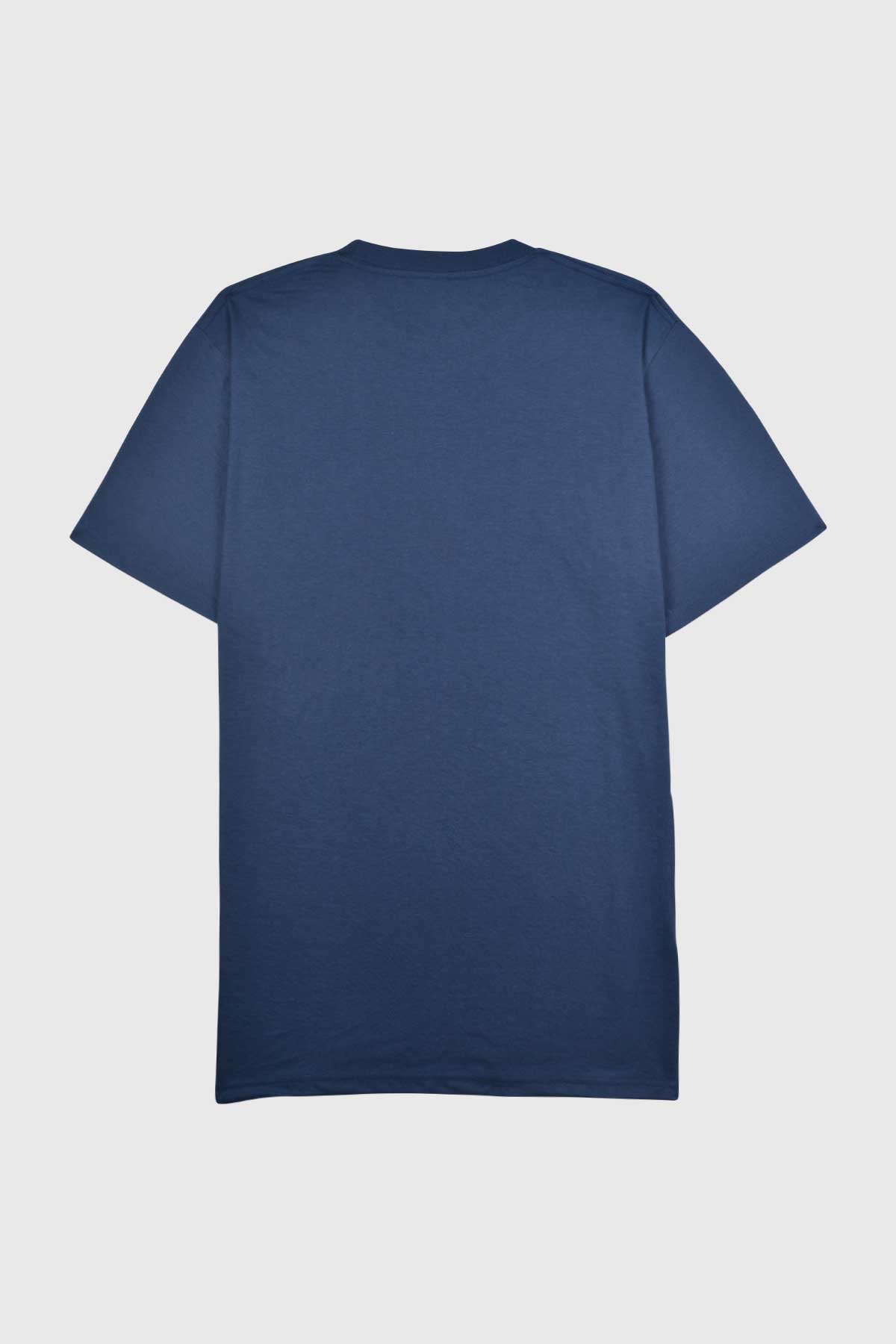 Heavyweight cotton jersey t shirt is navy blue & unisex fit