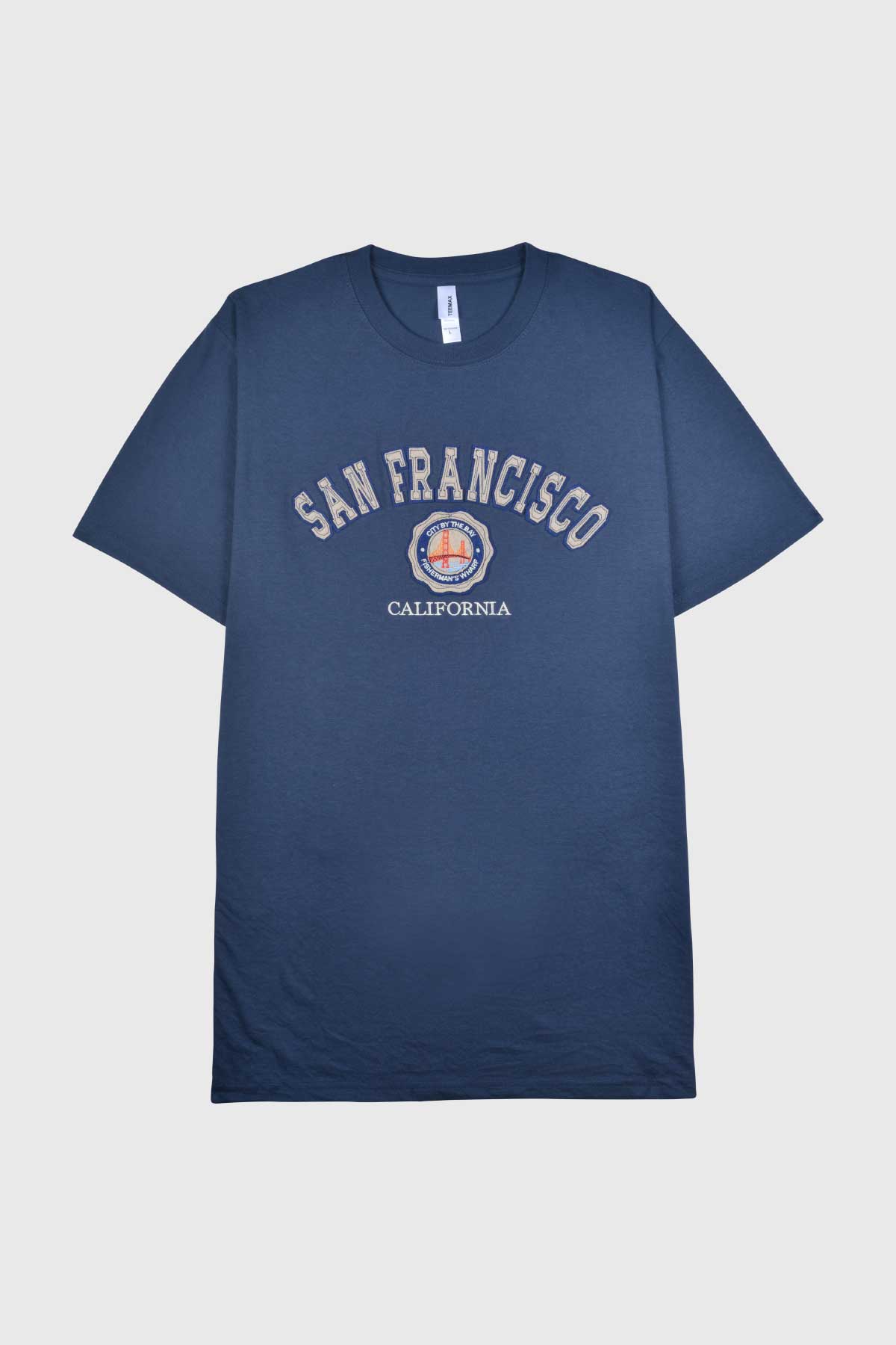 California crewneck t shirt with San Francisco varsity arch