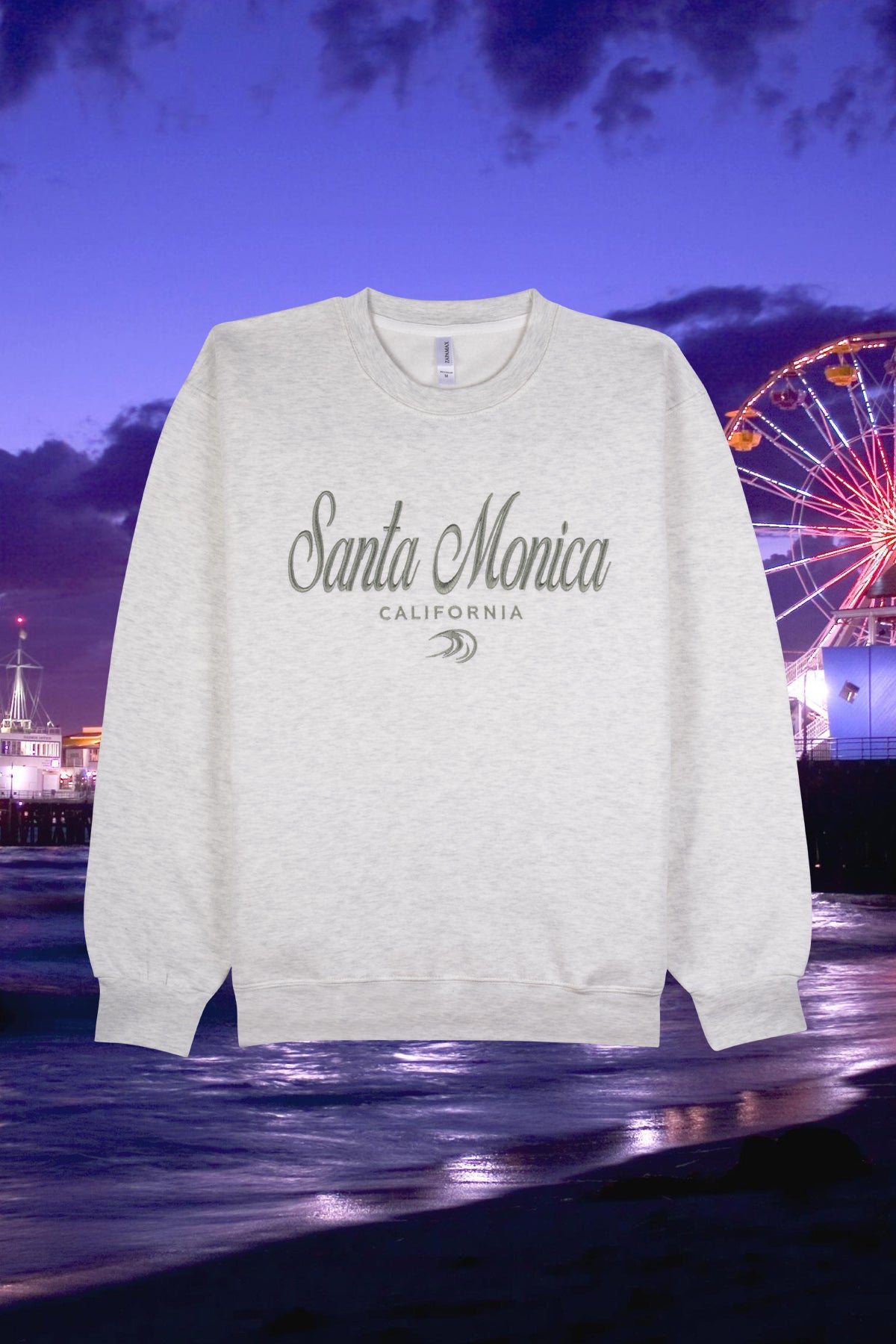 Comfortable Cotton Blend Crewneck Sweatshirt with Side Pockets city background view