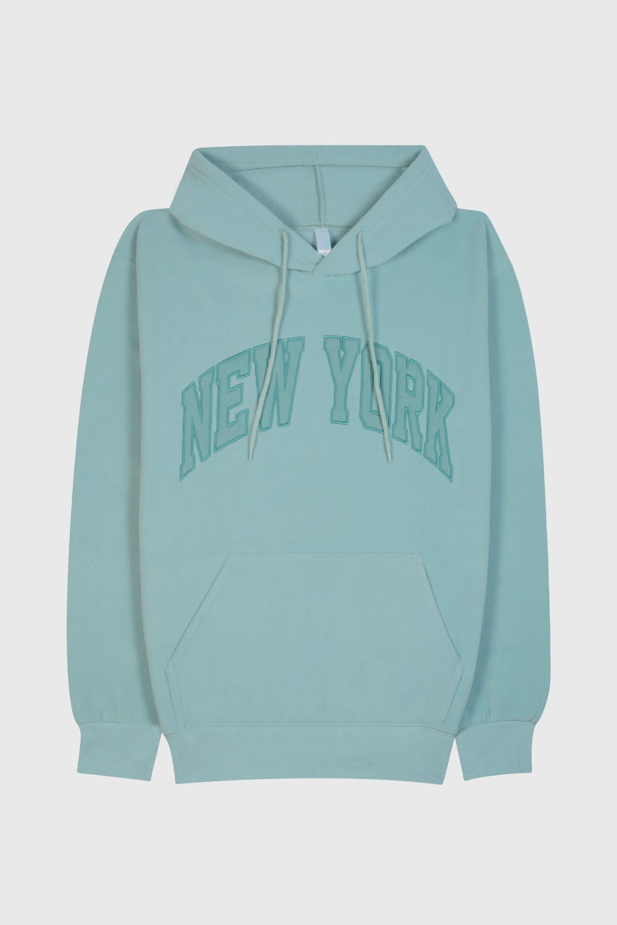 Adult unisex polar fleece hoodie with embroidered New York  - POL SINGA SAGE 