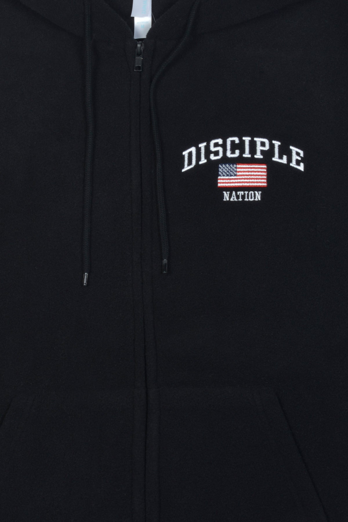 Adult Polar Fleece Zip Up Hoodie with 'DISCIPLE NATION' Chest Embroidery – POL BLACK