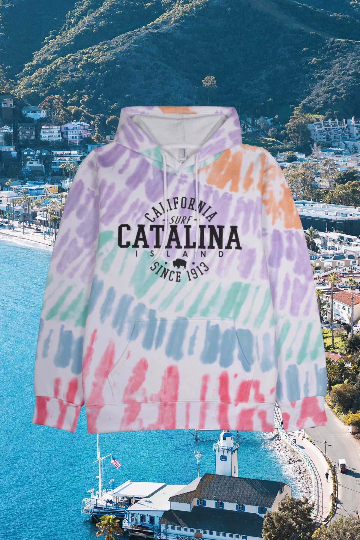 Women's Catalina Island, California Tie Dye Hoodie – ZAPAMAX