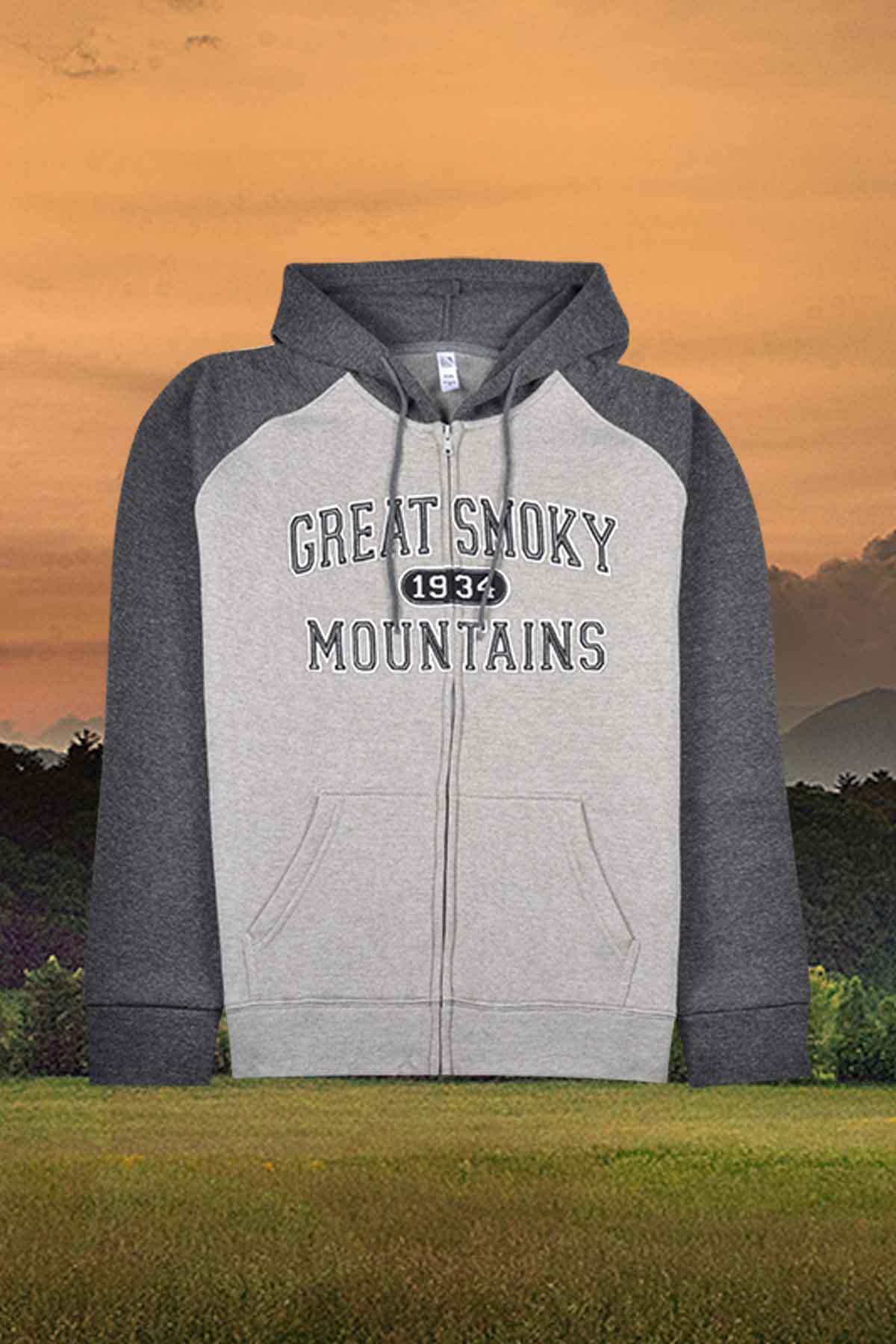 Great smoky mountains zip up hoodie women's