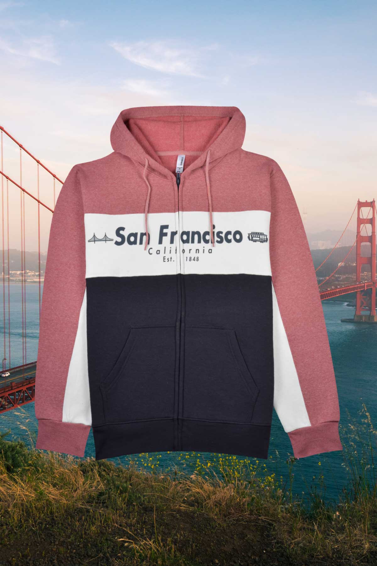 Cable Car Zip-Up Hoodie for Women 