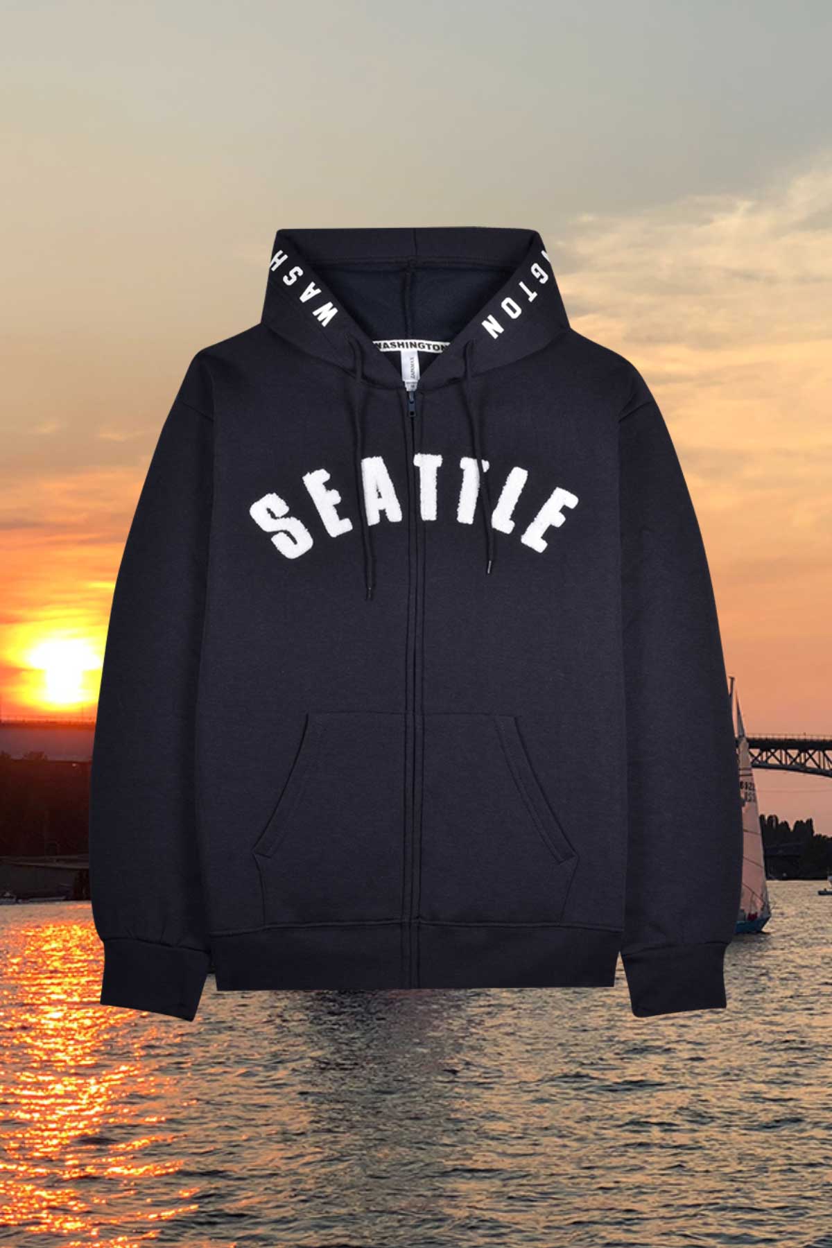 Seattle washington zip hoodie women's