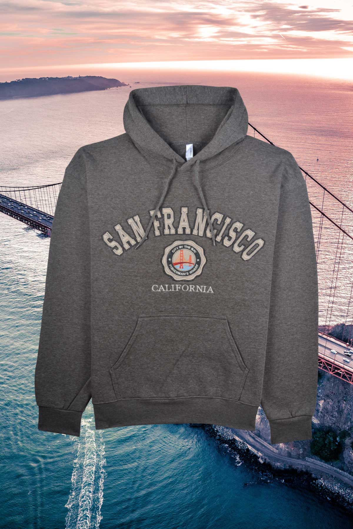 Unisex Preppy Golden Gate Bridge Hoodie