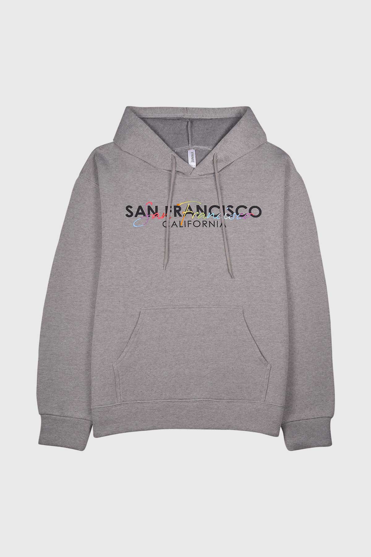 Embroidered sweatshirt with San Francisco rainbow letters