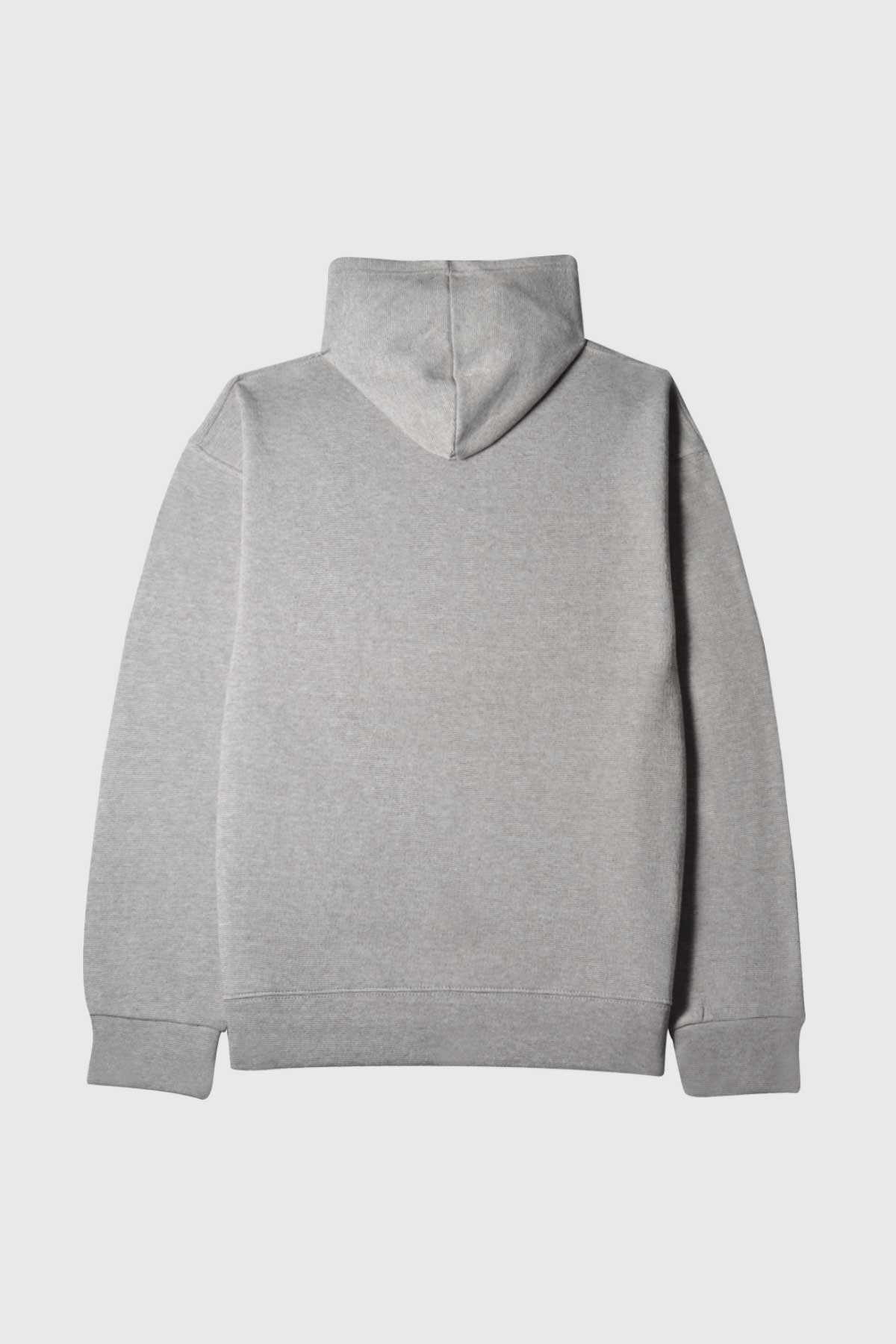 Gray cotton fleece sweatshirt is preshrunk