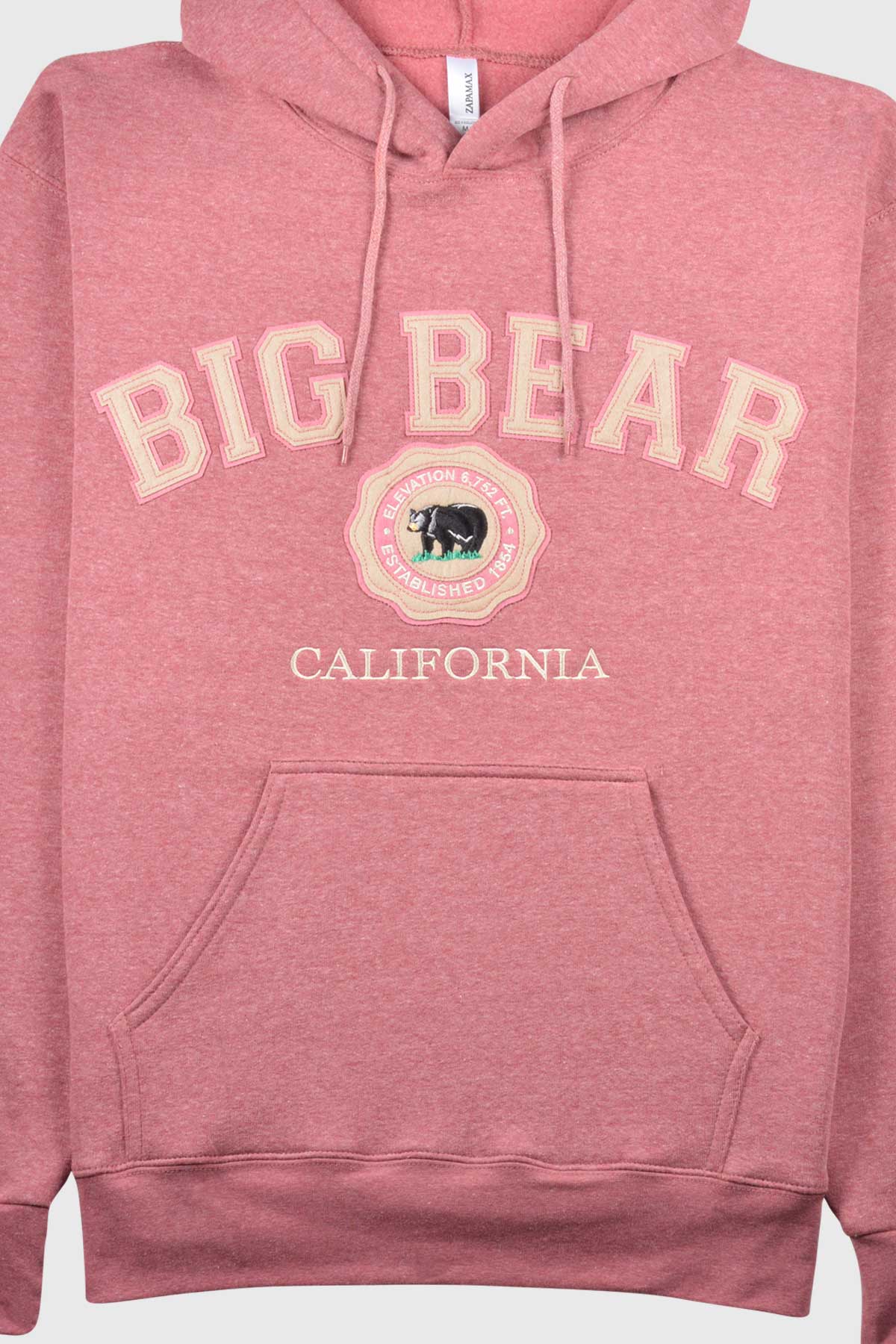 Embroidered California Grizzly Bear hoodie with Big Bear Lake collegiate letters