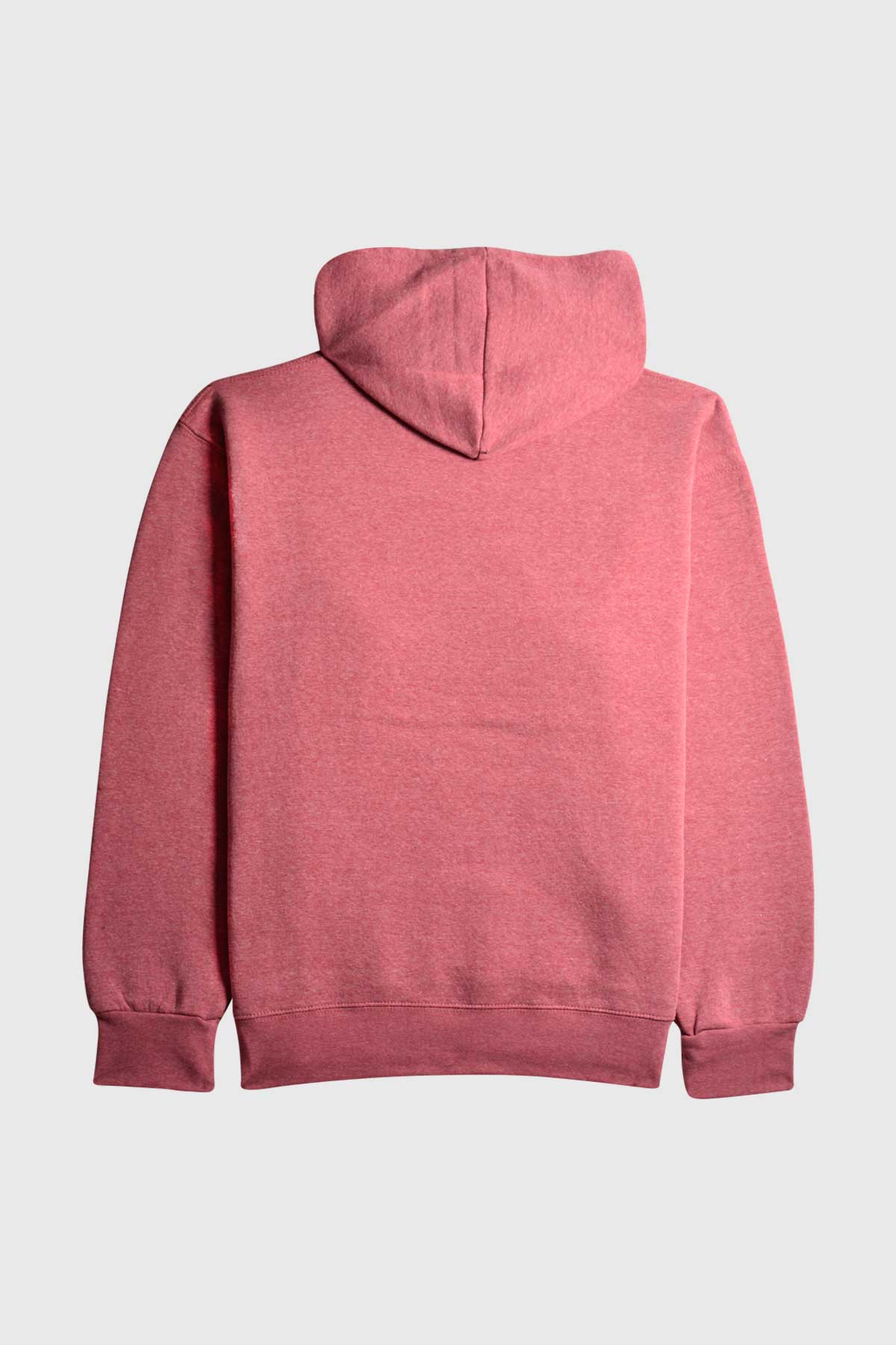 Cotton fleece pullover hoodie is heather pink