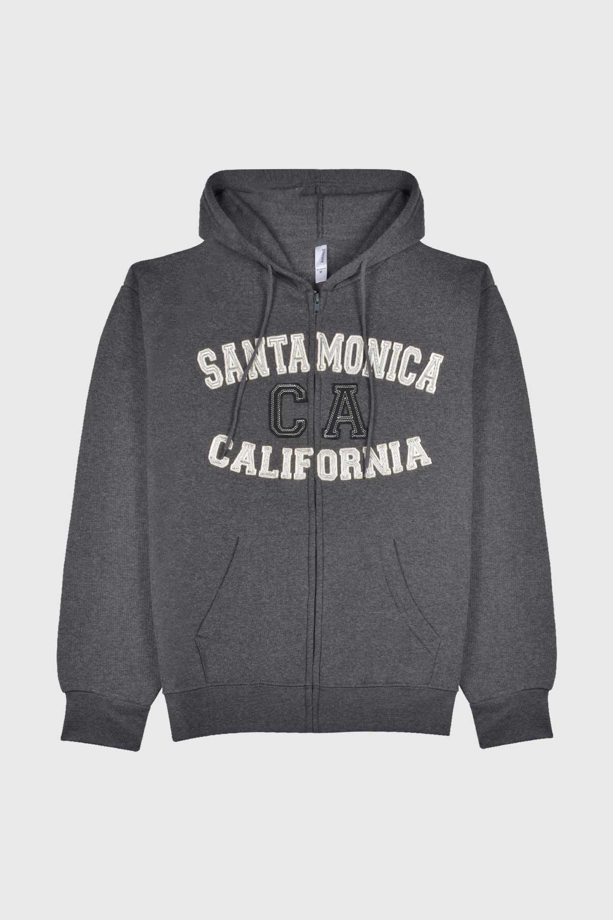 CA zippered fleece jacket with Santa Monica