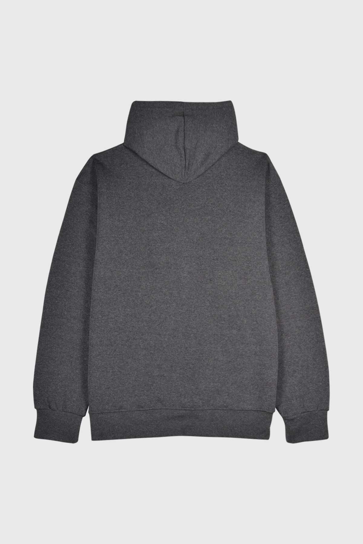 Charcoal fleece hoodie is preshrunk cotton & unisex fit