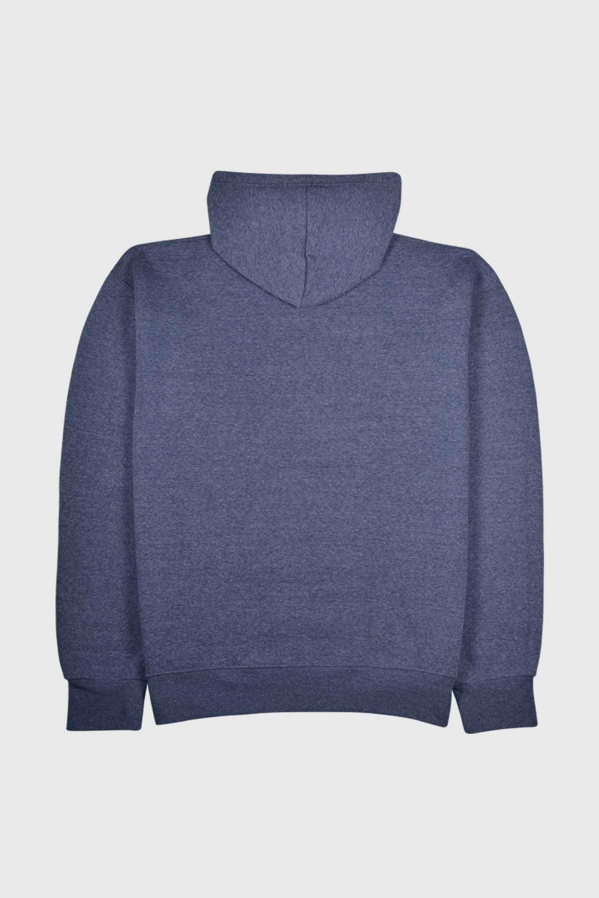 heather navy zip up sweatshirt is cotton fleece 