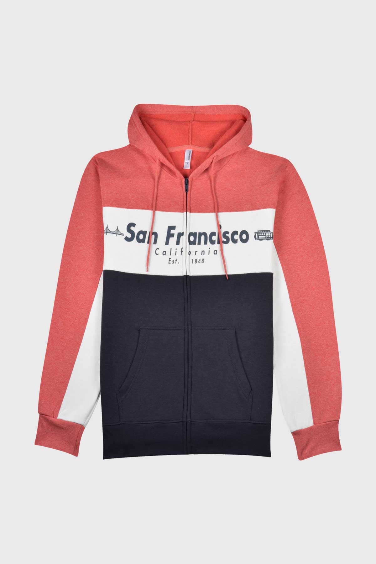 California zippered sweatshirt with San Francisco