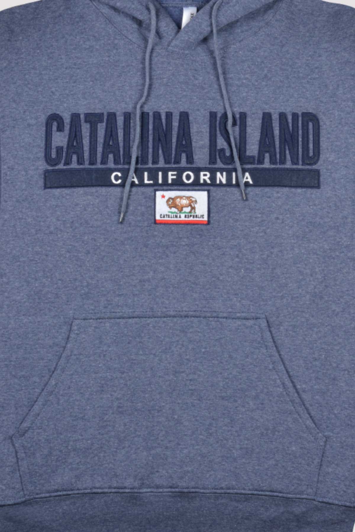 Catalina Island embroidery hoodie with nature & buffalo.