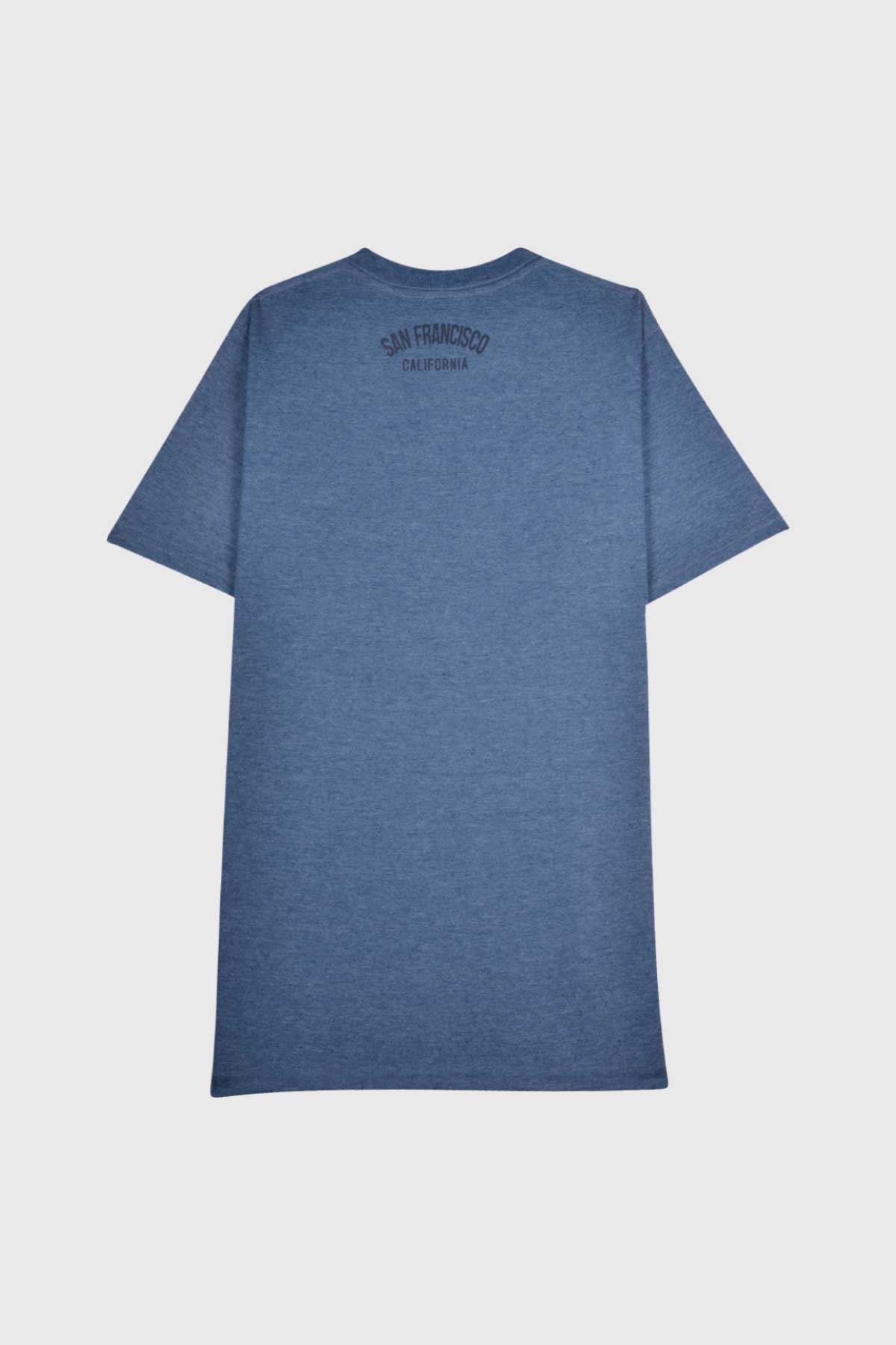 Dark Indigo Blue Heathered Jersey. Mens Short Sleeve T shirt.