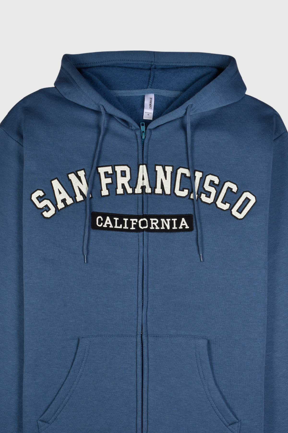 Full zip hoodie with collegiate block letters, San Francisco 